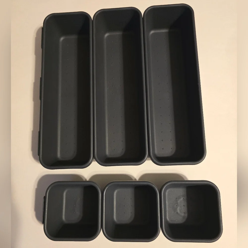 Set of Black Drawer Organizers